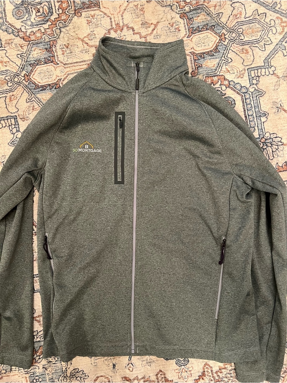 Men's Full-Zip Green Softshell Jacket
